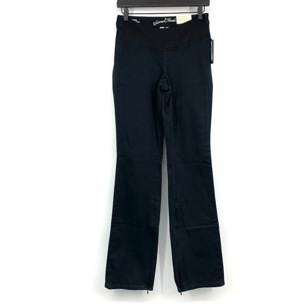 Universal Thread Adaptive Bootcut Jeans Black Pull On Ankle Zip NWT